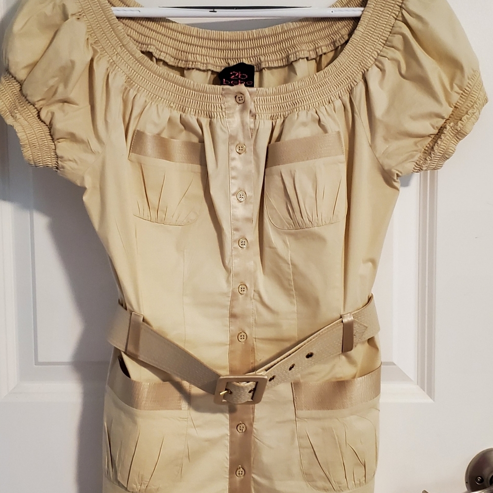 Bebe2 Tan Belted Top